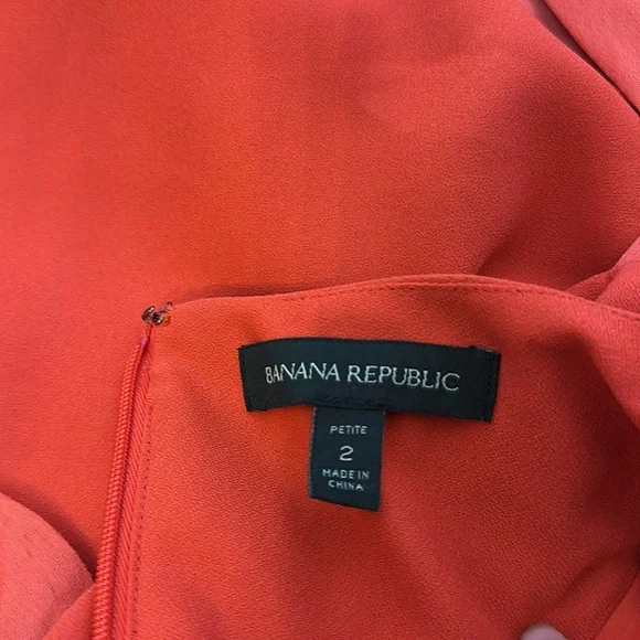 Banana Republic Red Flounce Sleeve Midi Dress Size 2P NWT - Picture 8 of 8